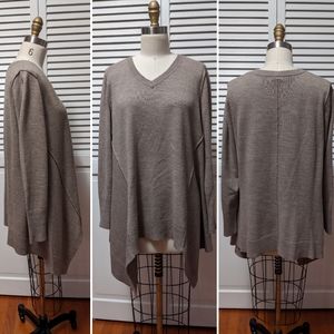 Drape Sweater NY&Co Oatmeal Knit Asymmetrical Sm
